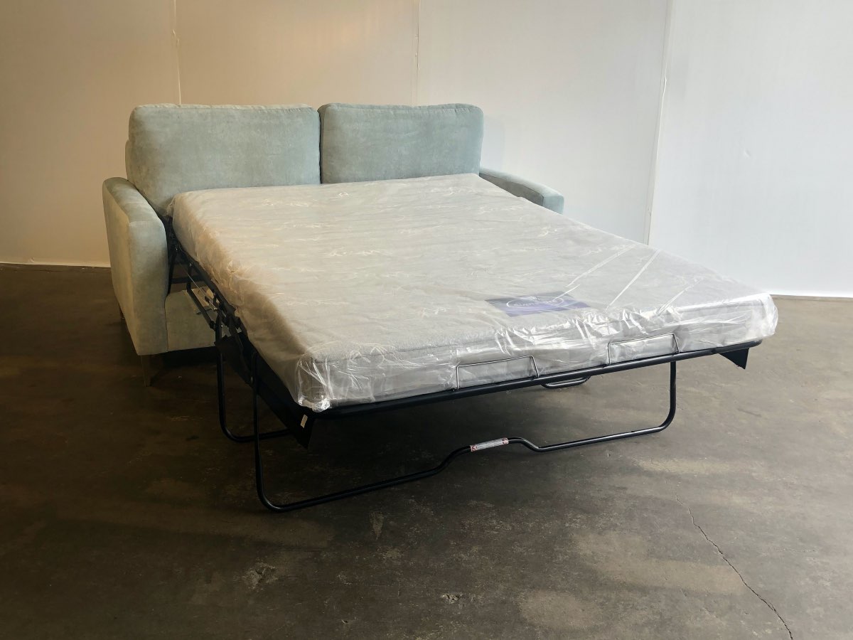 Saul Double Sofa Bed - S926 Sky - Sofa So Good 2 Go